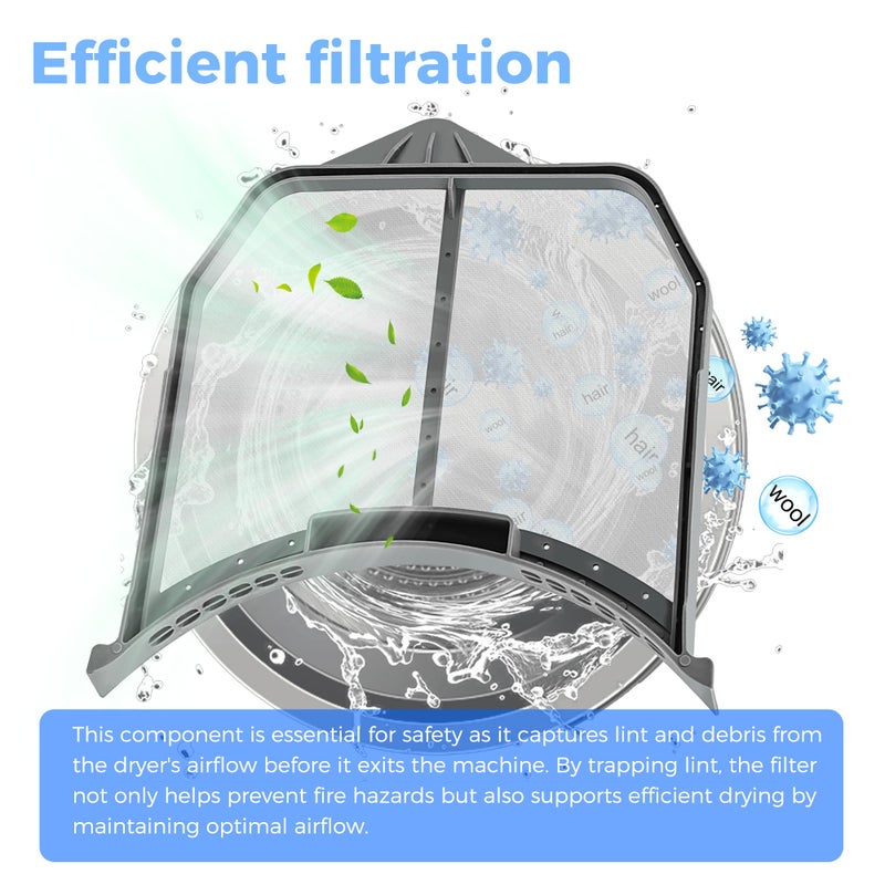 Romalon Upgraded W10516085 Dryer Lint Filter W11758174 For Whirlpool Dryer Lint Trap Filter Screen Replaces W10211906 W10370972 WPW10516085 3188345 AP6022545 PS11755878 EAP11755878 by Romalon - Image 4